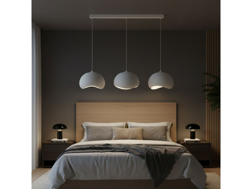 Metall-Kronleuchter „Yontu“ – 27 x 30 x 65 cm – Weiß