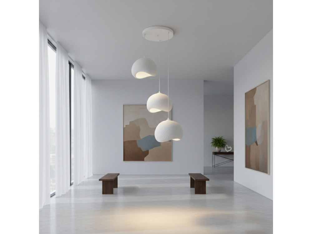 Metall-Kronleuchter „Yontu“ – 55 x 29 x 120 cm – Weiß