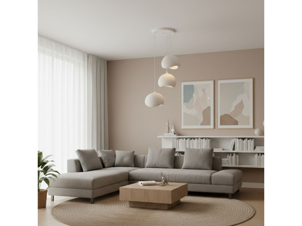 Metall-Kronleuchter „Yontu“ – 55 x 29 x 120 cm – Weiß