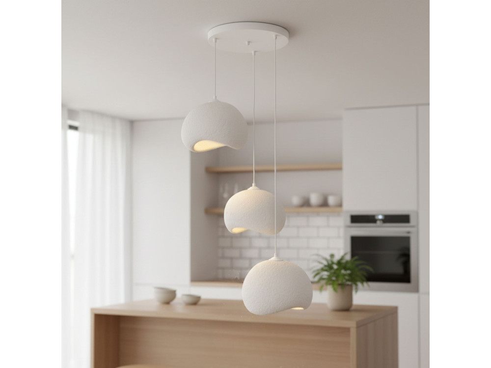 Metall-Kronleuchter „Yontu“ – 55 x 29 x 120 cm – Weiß