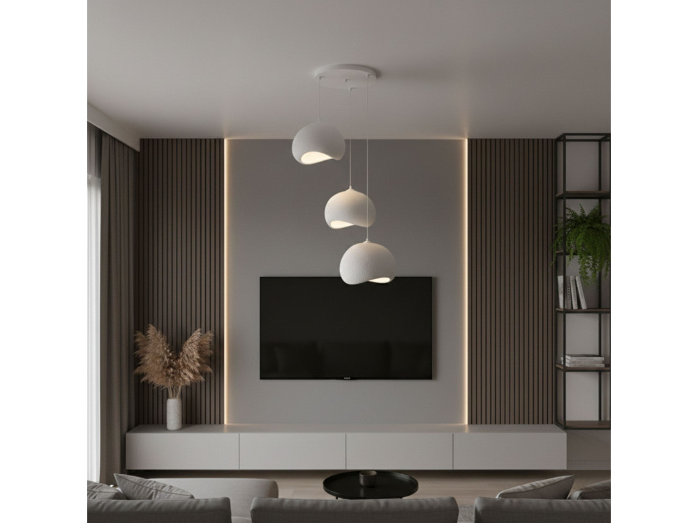 Metall-Kronleuchter „Yontu“ – 55 x 29 x 120 cm – Weiß