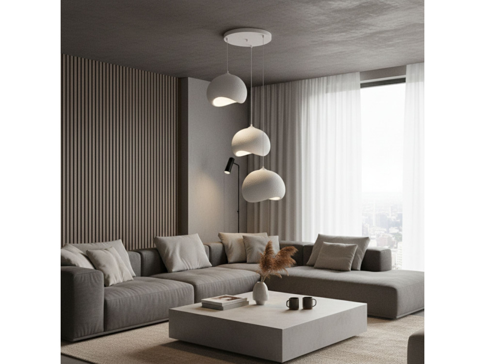 Metall-Kronleuchter „Yontu“ – 55 x 29 x 120 cm – Weiß