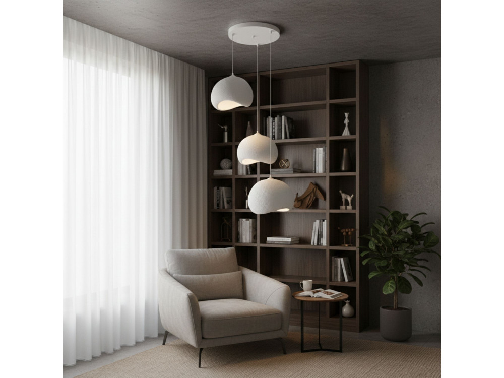Metall-Kronleuchter „Yontu“ – 55 x 29 x 120 cm – Weiß