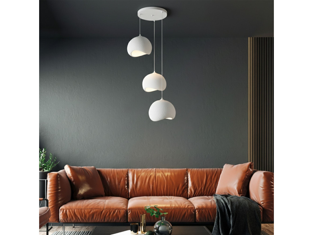 Metall-Kronleuchter „Yontu“ – 55 x 29 x 120 cm – Weiß
