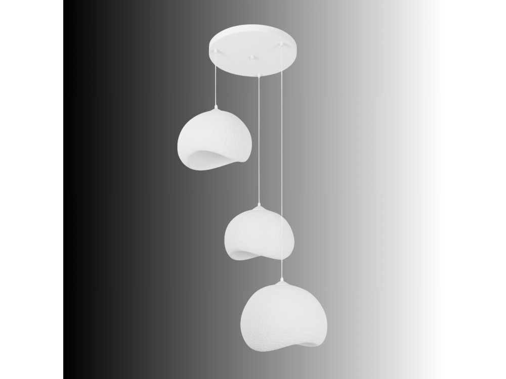 Metall-Kronleuchter „Yontu“ – 55 x 29 x 120 cm – Weiß