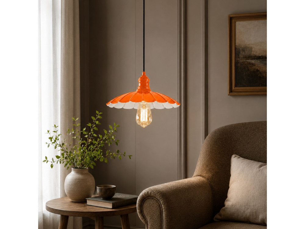 Metall-Hängeleuchte „Volan“ – 25 x 25 cm – Orange