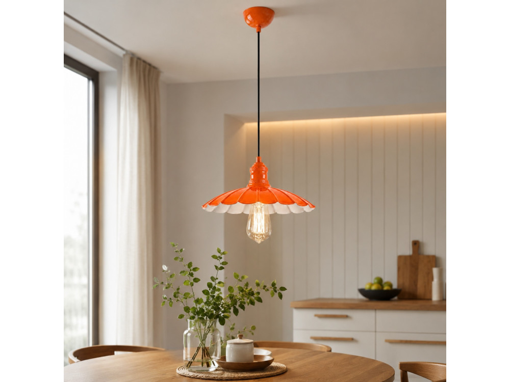 Metall-Hängeleuchte „Volan“ – 25 x 25 cm – Orange