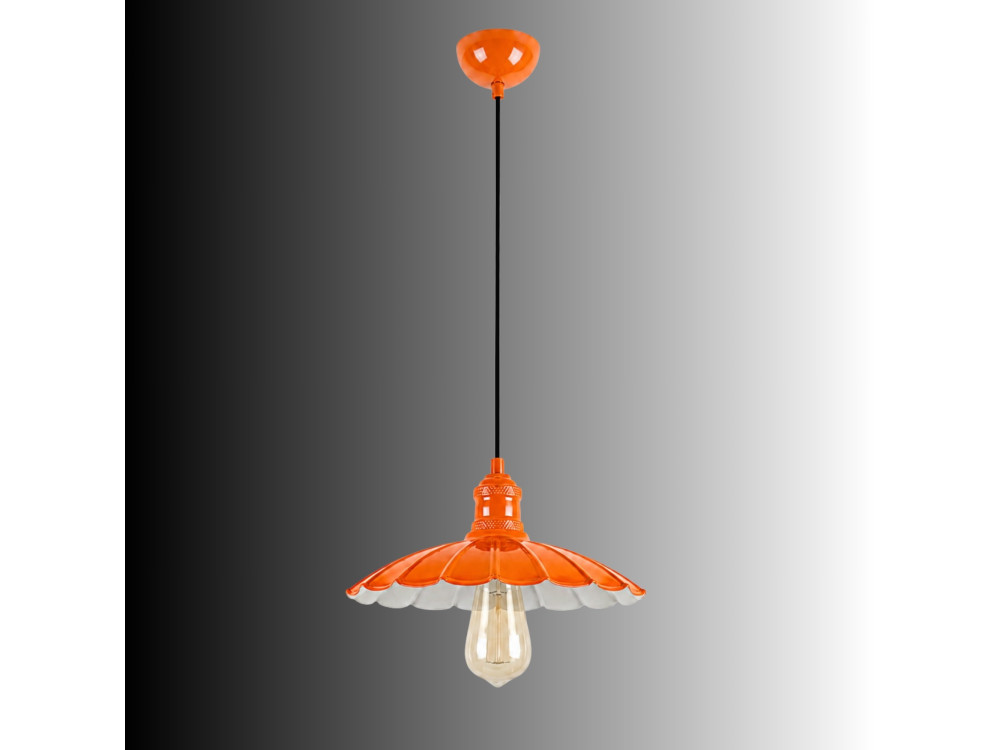 Metall-Hängeleuchte „Volan“ – 25 x 25 cm – Orange