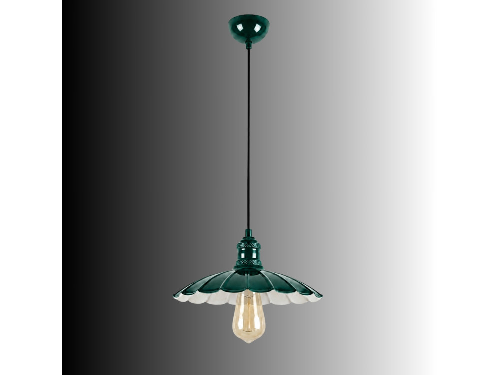 Metall-Hängeleuchte „Volan“ – 25 x 25 cm – Dunkelgrün