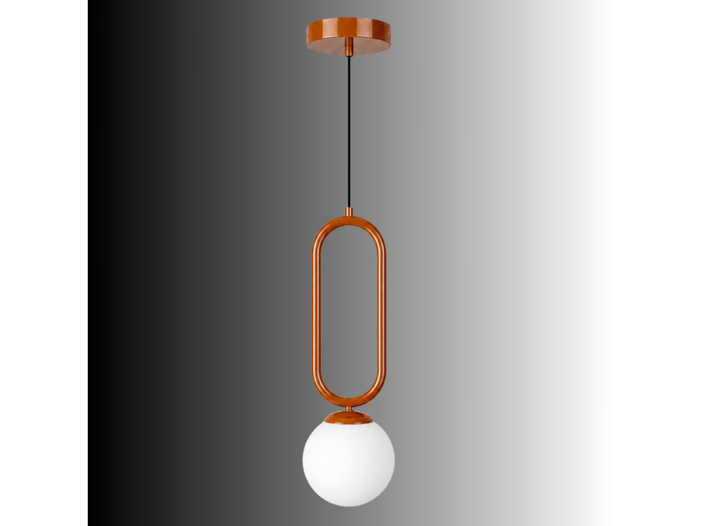 Metall-Hängeleuchte „Loop“ – 15 x 15 cm – Braun