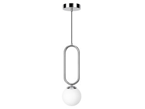 Metall-Hängeleuchte „Loop“ – 15 x 15 cm – Chrom