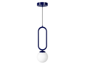 Metall-Hängeleuchte „Loop“ – 15 x 15 cm – Marineblau