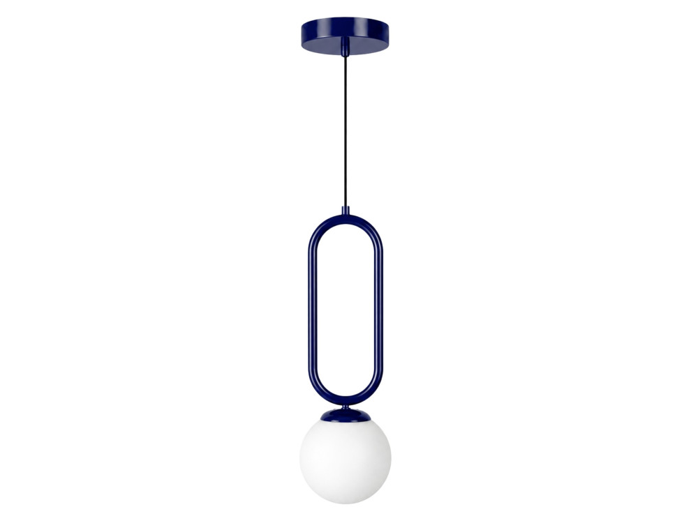 Metall-Hängeleuchte „Loop“ – 15 x 15 cm – Marineblau