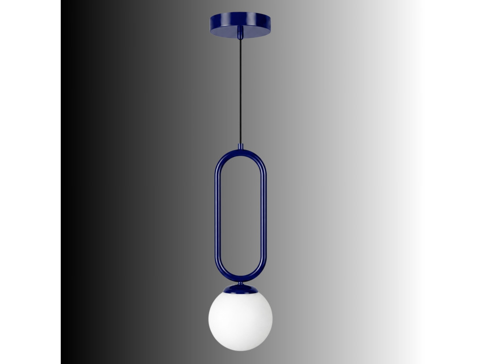 Metall-Hängeleuchte „Loop“ – 15 x 15 cm – Marineblau