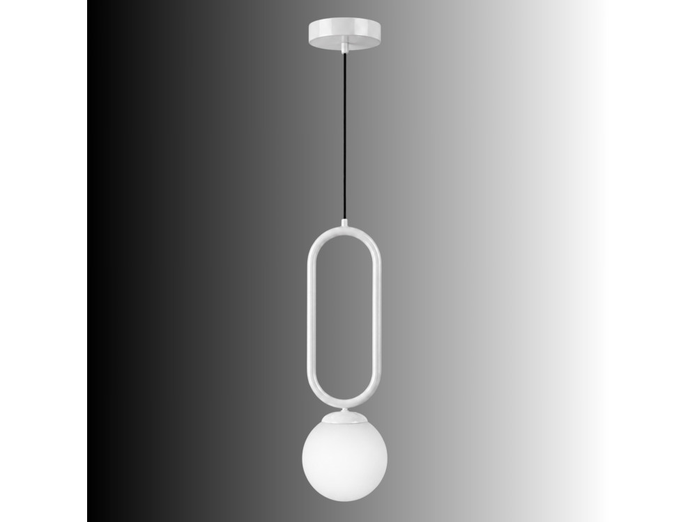 Metall-Hängeleuchte „Loop“ – 15 x 15 cm – Weiß