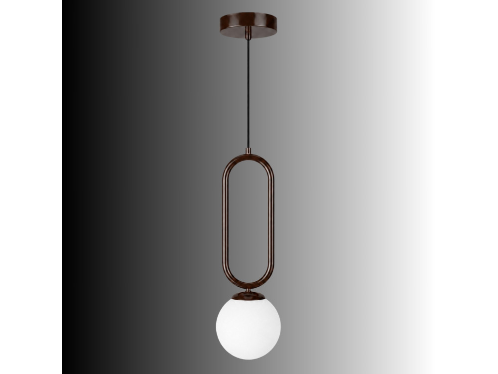 Metall-Hängeleuchte „Loop“ – 15 x 15 cm – Dunkelbraun
