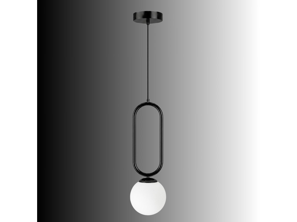 Metall-Hängeleuchte „Loop“ – 15 x 15 cm – Schwarz