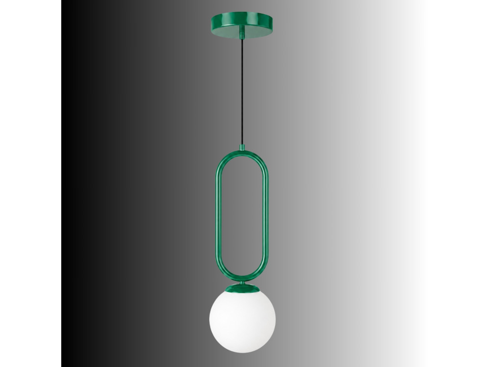 Metall-Hängeleuchte „Loop“ – 15 x 15 cm – Dunkelgrün