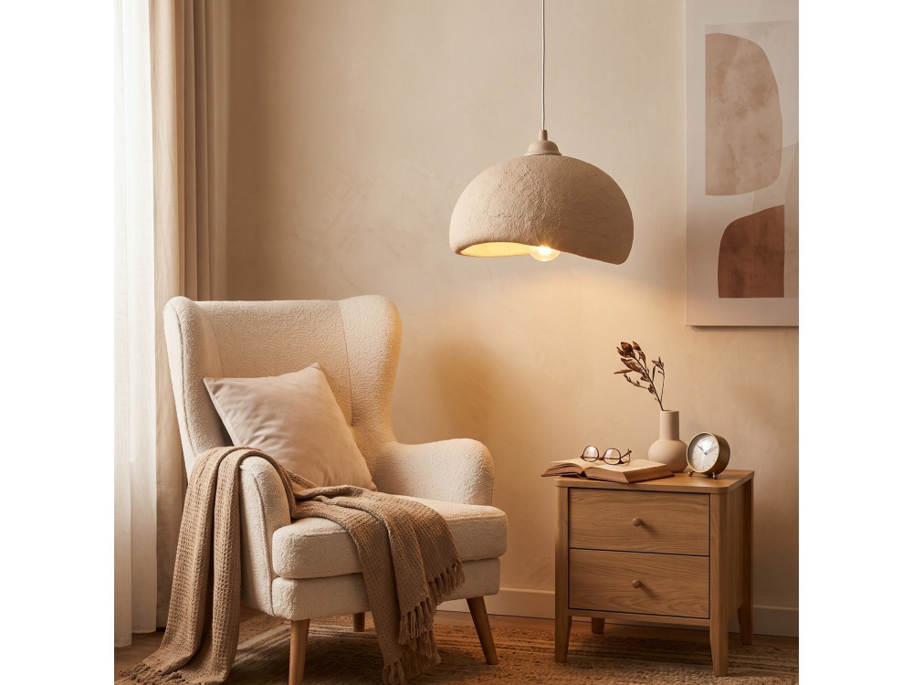 Metall-Hängeleuchte „Beta“ – 30 x 24 cm – Beige