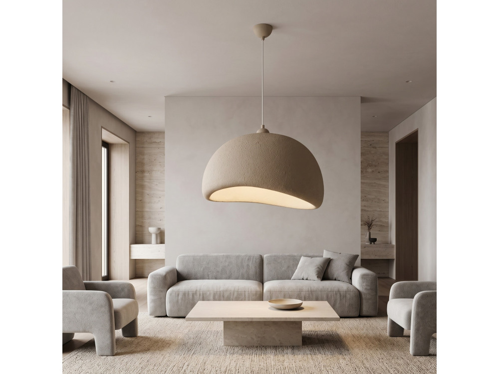 Metall-Hängeleuchte „Beta“ – 50 x 40 cm – Beige