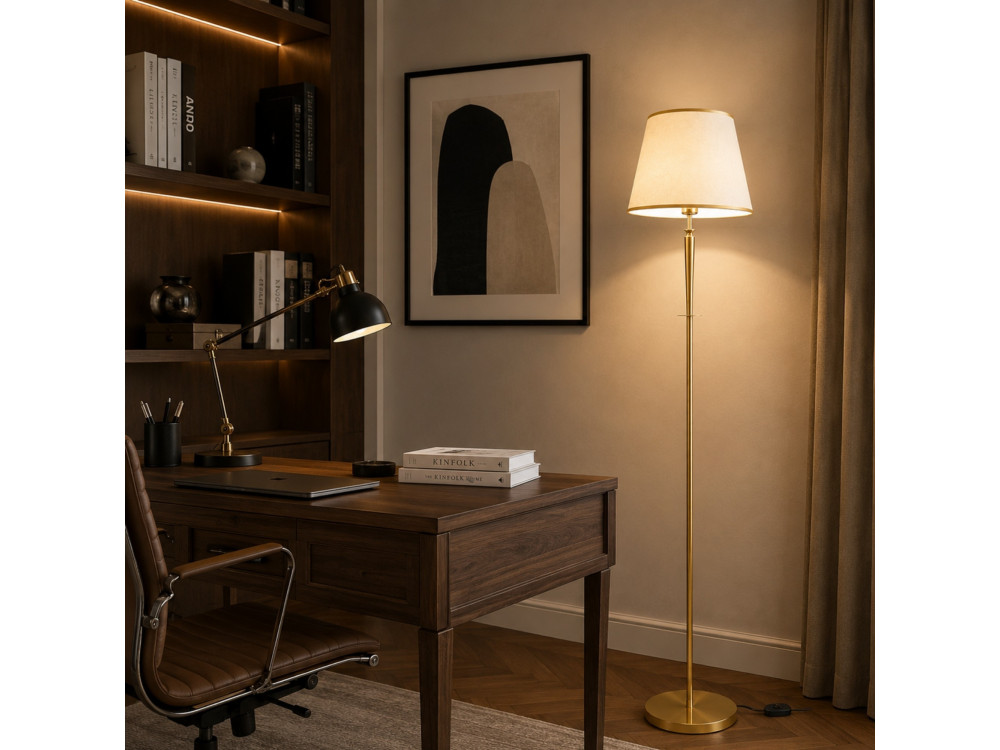 Metall-Stehlampe „Milano“ – 40 x 40 cm – Beige