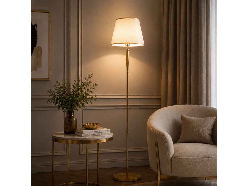 Metall-Stehlampe „Milano“ – 40 x 40 cm – Beige