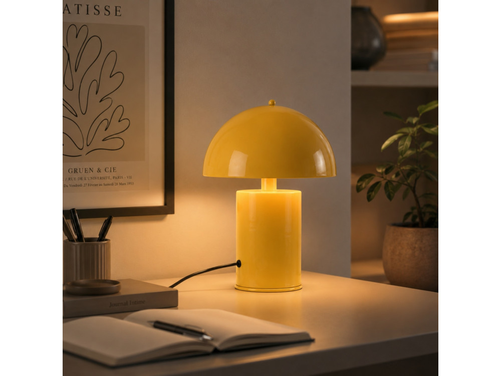 Tischlampe aus Metall „Pera“ – 26 x 26 cm – Gelb