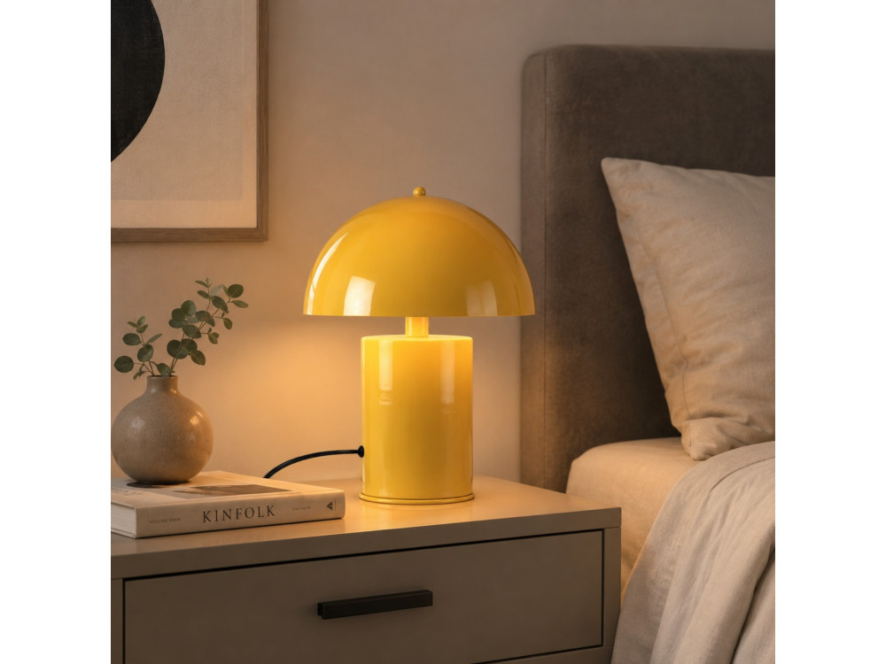 Tischlampe aus Metall „Pera“ – 26 x 26 cm – Gelb