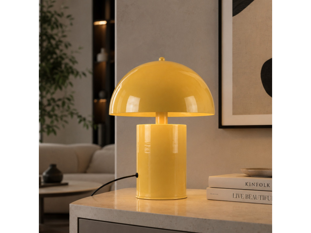 Tischlampe aus Metall „Pera“ – 26 x 26 cm – Gelb
