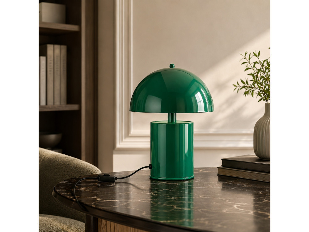 Tischlampe aus Metall „Pera“ – 26 x 26 cm – Dunkelgrün