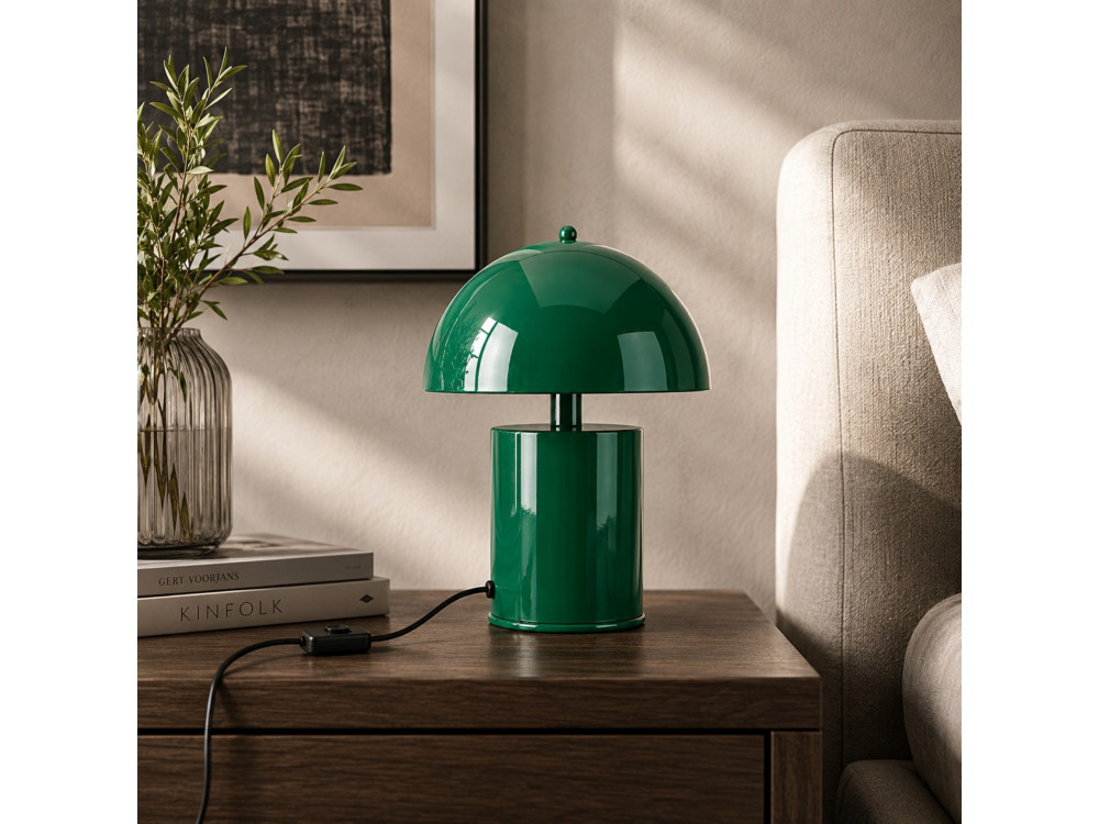 Tischlampe aus Metall „Pera“ – 26 x 26 cm – Dunkelgrün