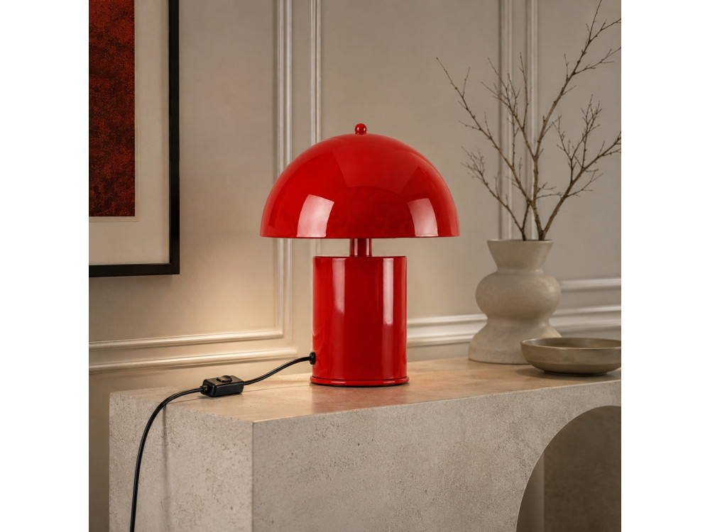 Tischlampe aus Metall „Pera“ – 26 x 26 cm – Rot