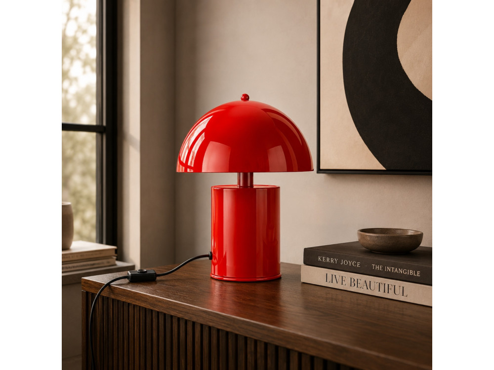 Tischlampe aus Metall „Pera“ – 26 x 26 cm – Rot
