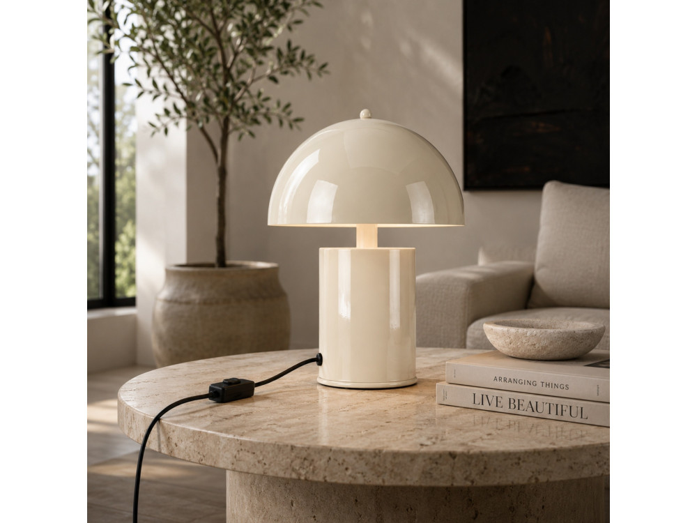 Tischlampe aus Metall „Pera“ – 26 x 26 cm – Beige