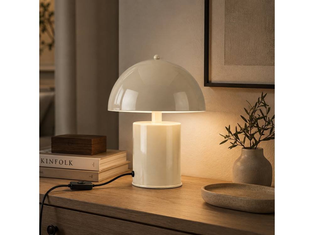 Tischlampe aus Metall „Pera“ – 26 x 26 cm – Beige