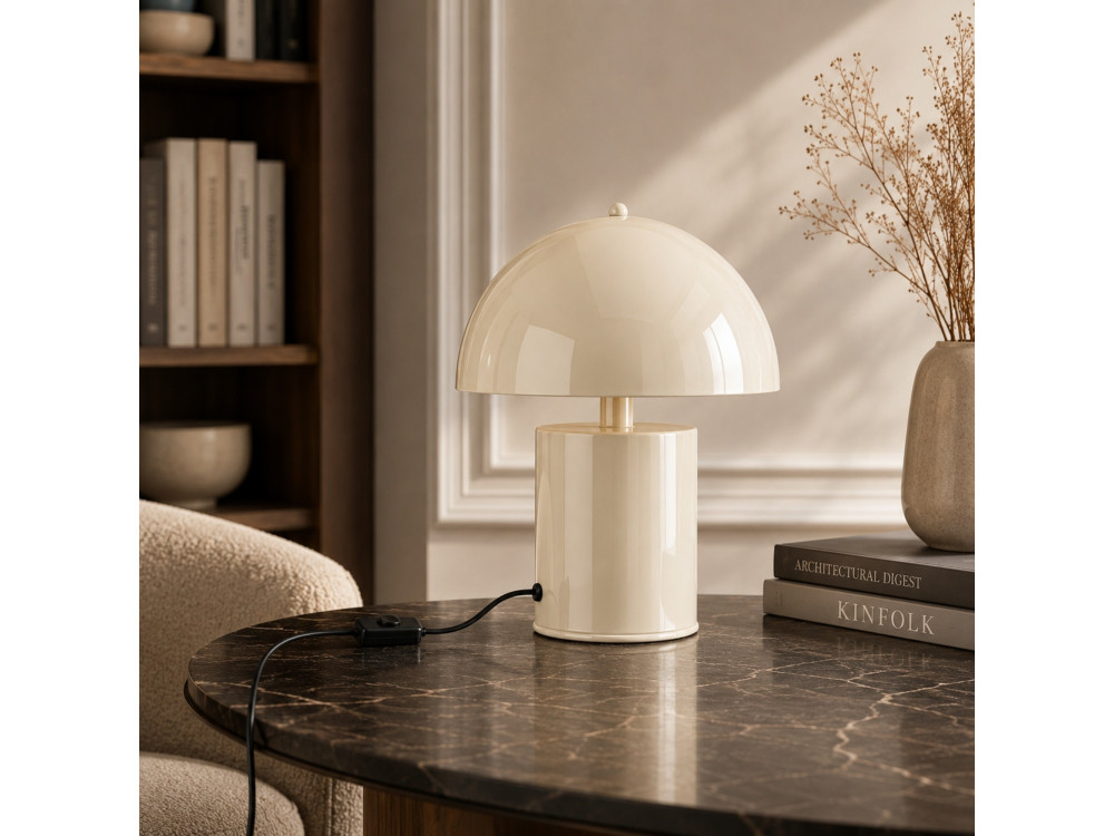 Tischlampe aus Metall „Pera“ – 26 x 26 cm – Beige