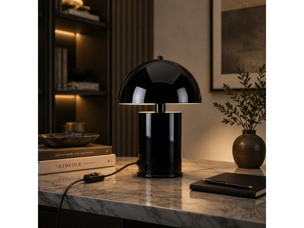 Tischlampe aus Metall „Pera“ – 26 x 26 cm – Schwarz
