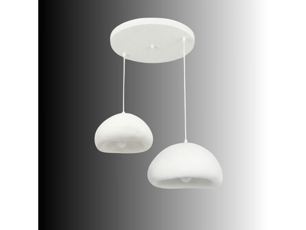 Metall-Kronleuchter „Loval“ – 70 x 40 cm – Weiß