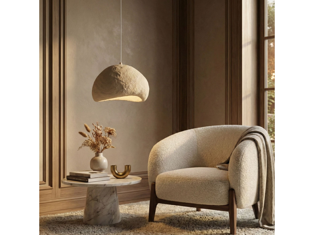 Metall-Hängeleuchte „Loval“ – 50 x 44 cm – Beige