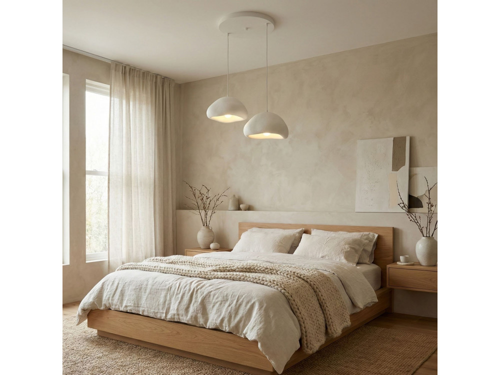 Metall-Kronleuchter „Loval“ – 74 x 40 cm – Weiß