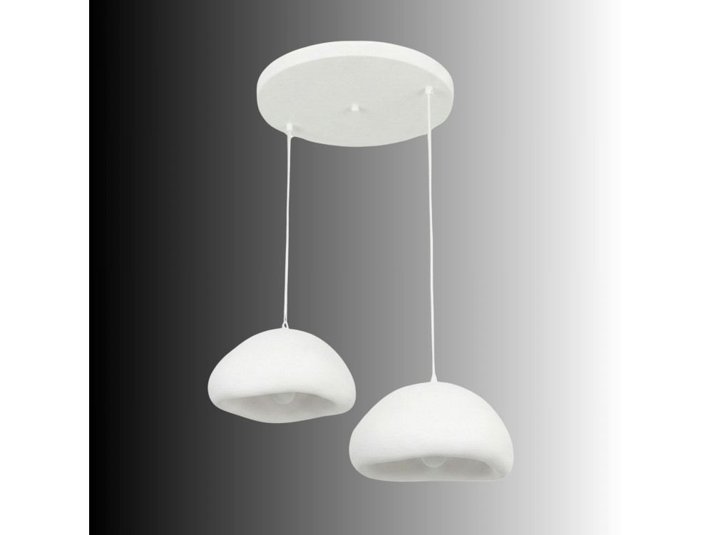Metall-Kronleuchter „Loval“ – 74 x 40 cm – Weiß