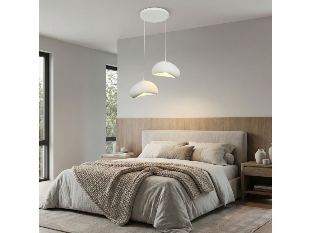 Metall-Kronleuchter „Loval“ – 45 x 27 cm – Weiß