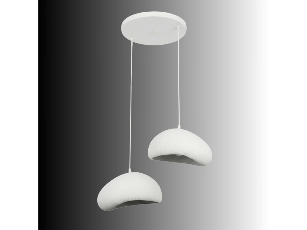 Metall-Kronleuchter „Loval“ – 45 x 27 cm – Weiß