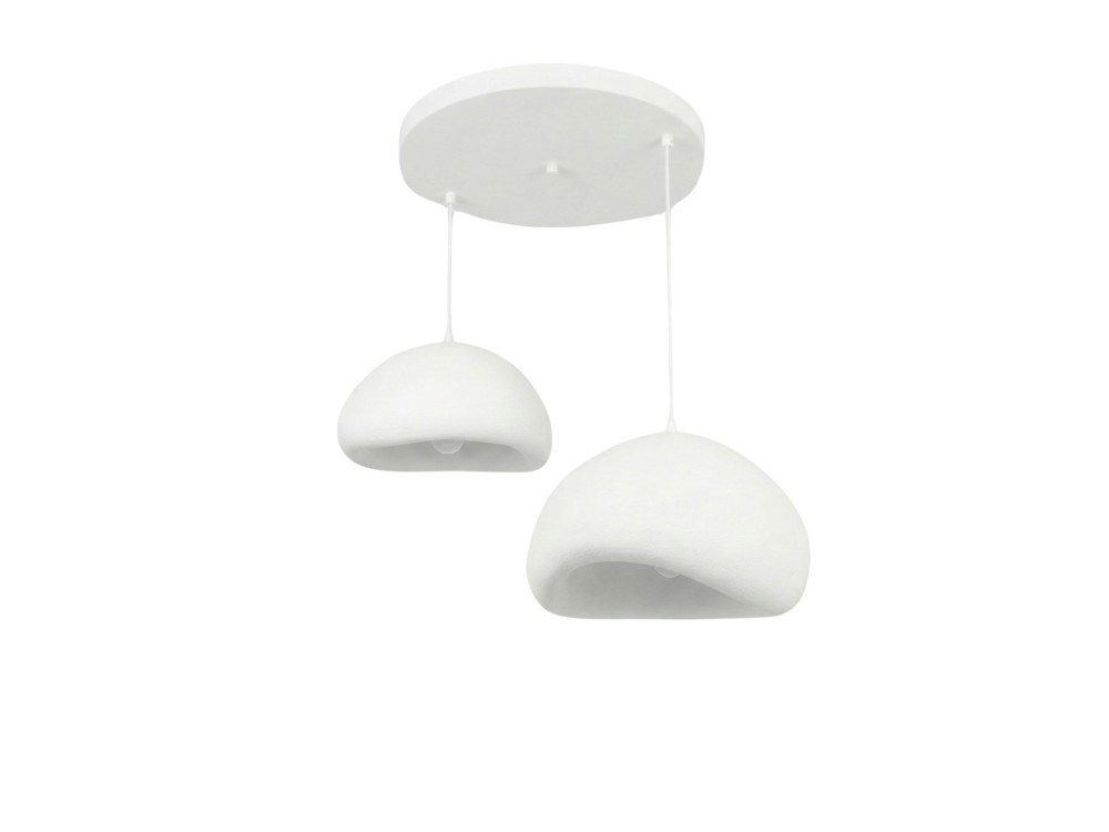 Metall-Kronleuchter „Loval“ – 89 x 44 cm – Weiß