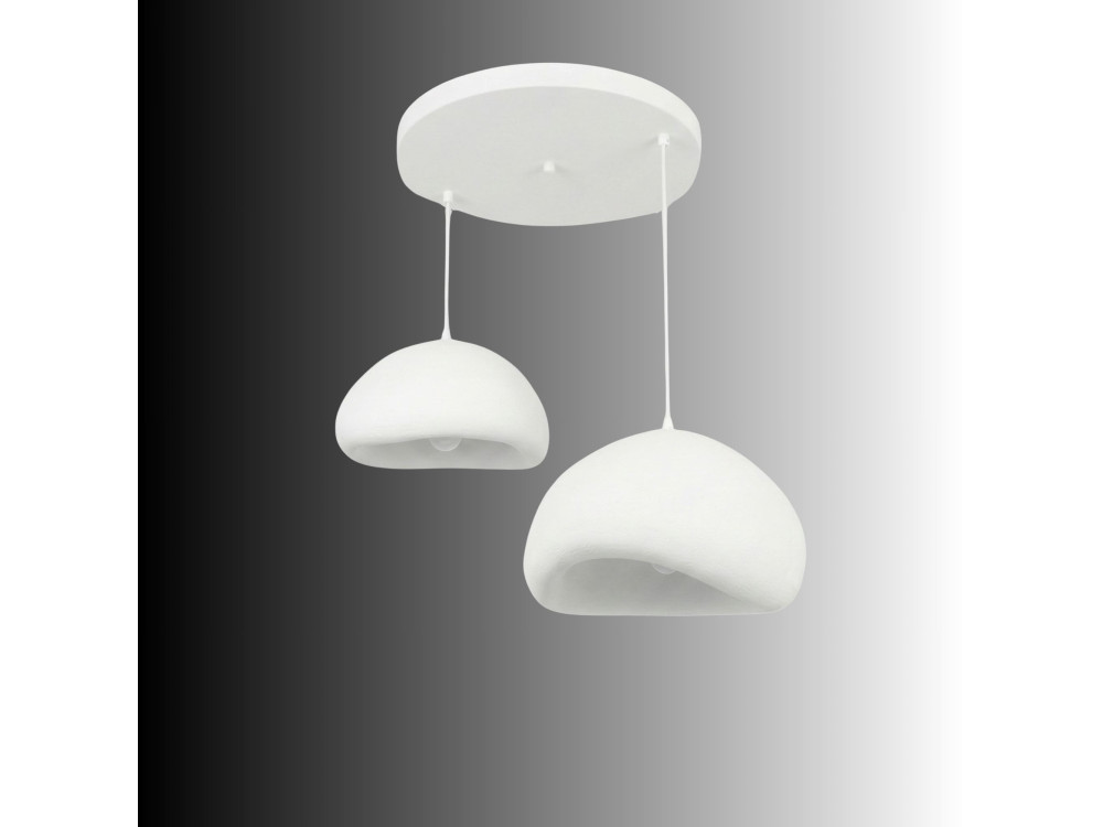Metall-Kronleuchter „Loval“ – 89 x 44 cm – Weiß