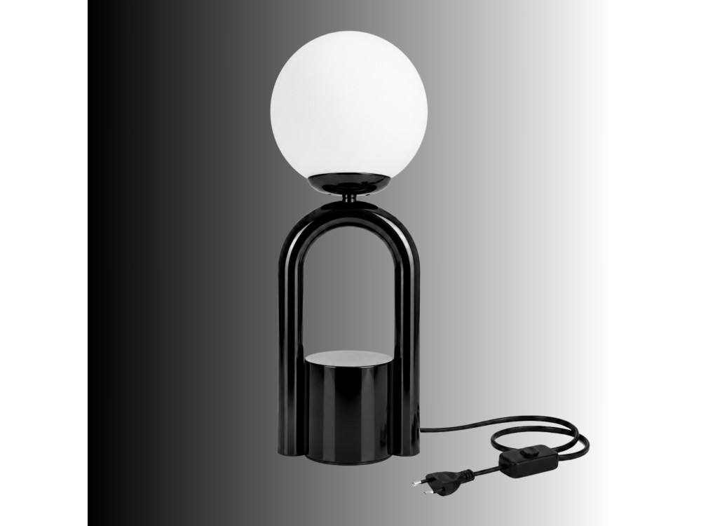 Tischlampe aus Metall „Loop“ – 15 x 15 cm – Schwarz