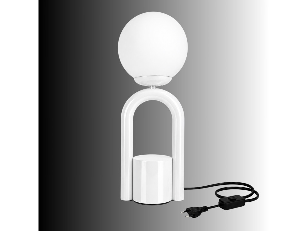 Tischlampe aus Metall „Loop“ – 15 x 15 cm – Weiß