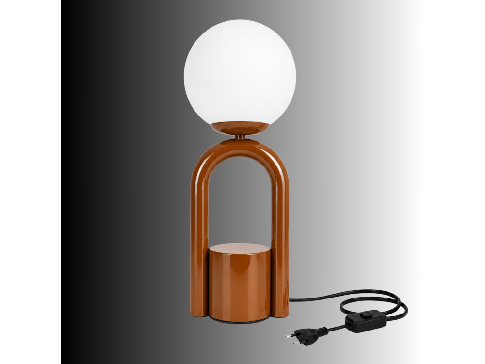 Tischlampe aus Metall „Loop“ – 15 x 15 cm – Braun
