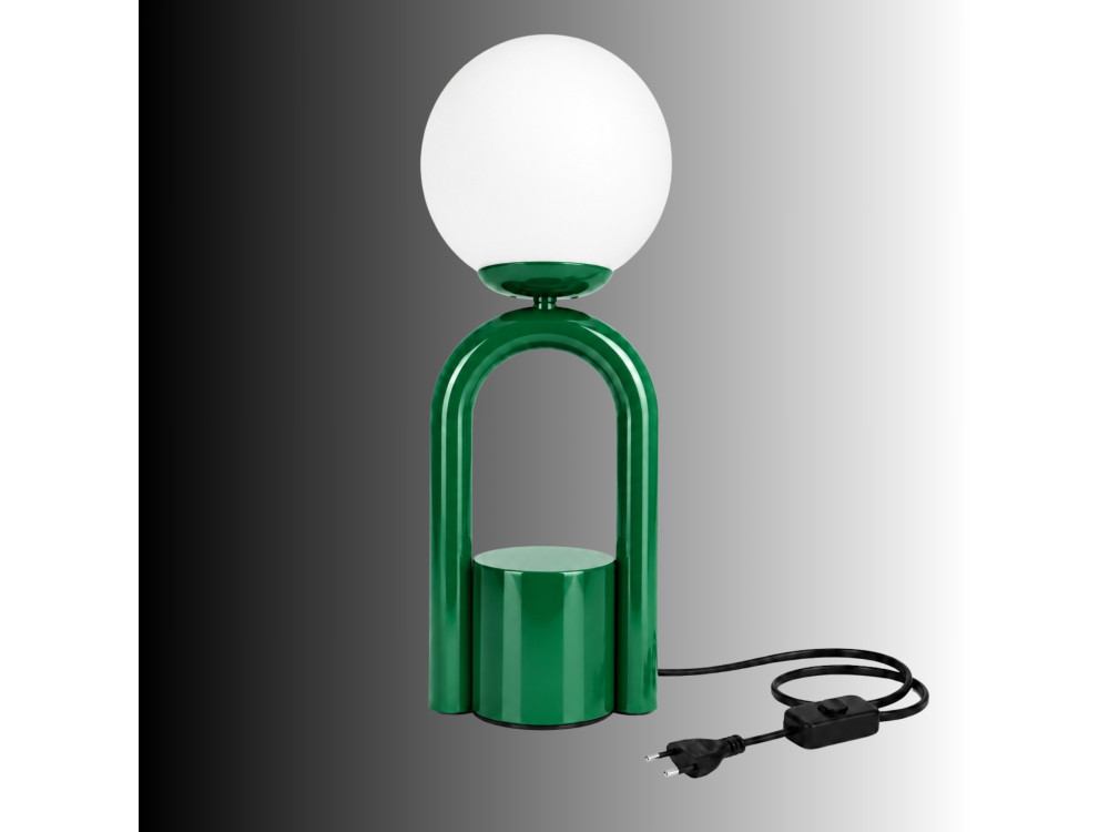 Tischlampe aus Metall „Loop“ – 15 x 15 cm – Dunkelgrün