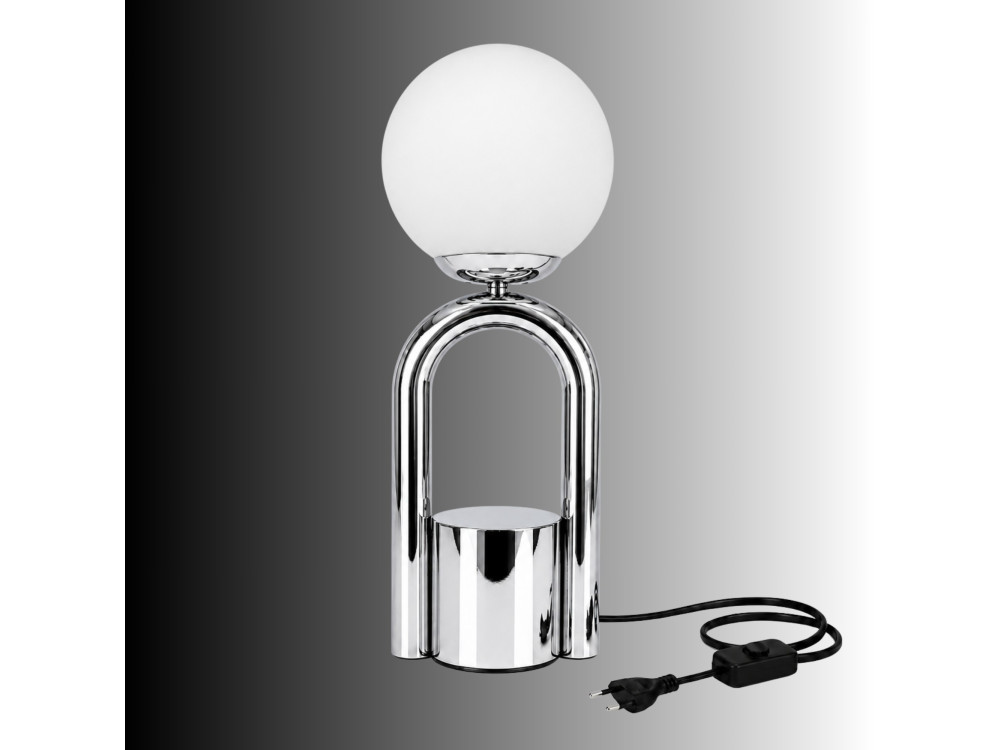 Tischlampe aus Metall „Loop“ – 15 x 15 cm – Chrom